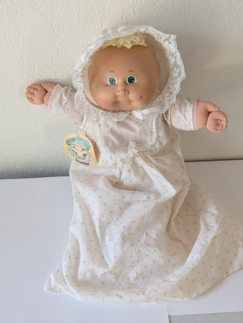 Vintage 1983, 1984 Cabbage Patch Kids Preemie Coleco Girl Pink Blonde Green Eyes